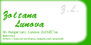 zoltana lunova business card